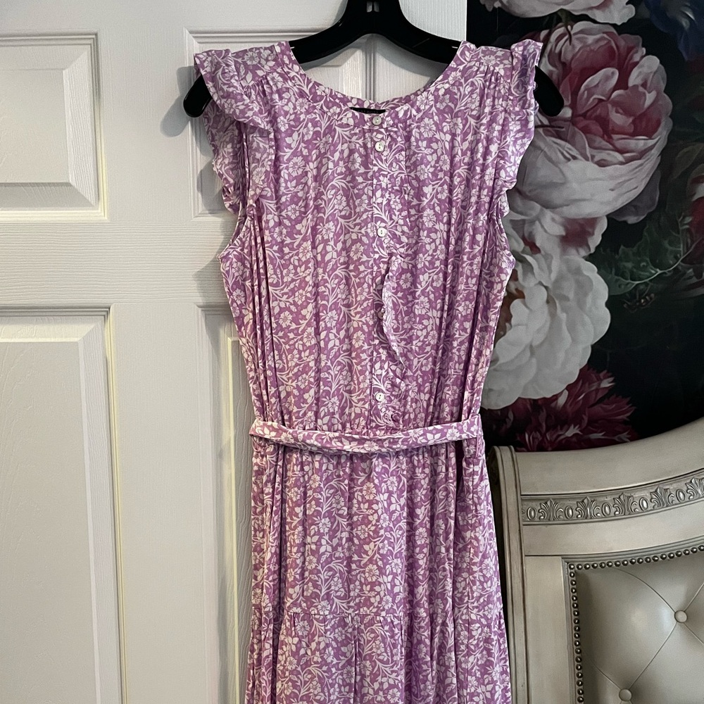 Talbots Lavender and White Floral Top